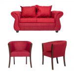 Living Bertolucci Sofa 2 Cuerpos 2 Poltronas Rojo 1