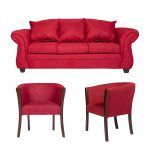 Living Bertolucci Sofa 3 Cuerpos 2 Poltronas Rojo 1