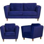 Living Rodas Sofa 3 Cuerpos Sillones Azul 1