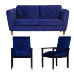 Living Rodas Sofa 3 Cuerpos Sitiales Azul 1